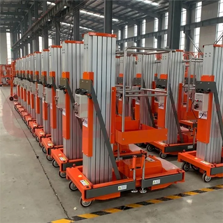 Llwyfan Gwaith Awyrol Mast Sengl Alwminiwm